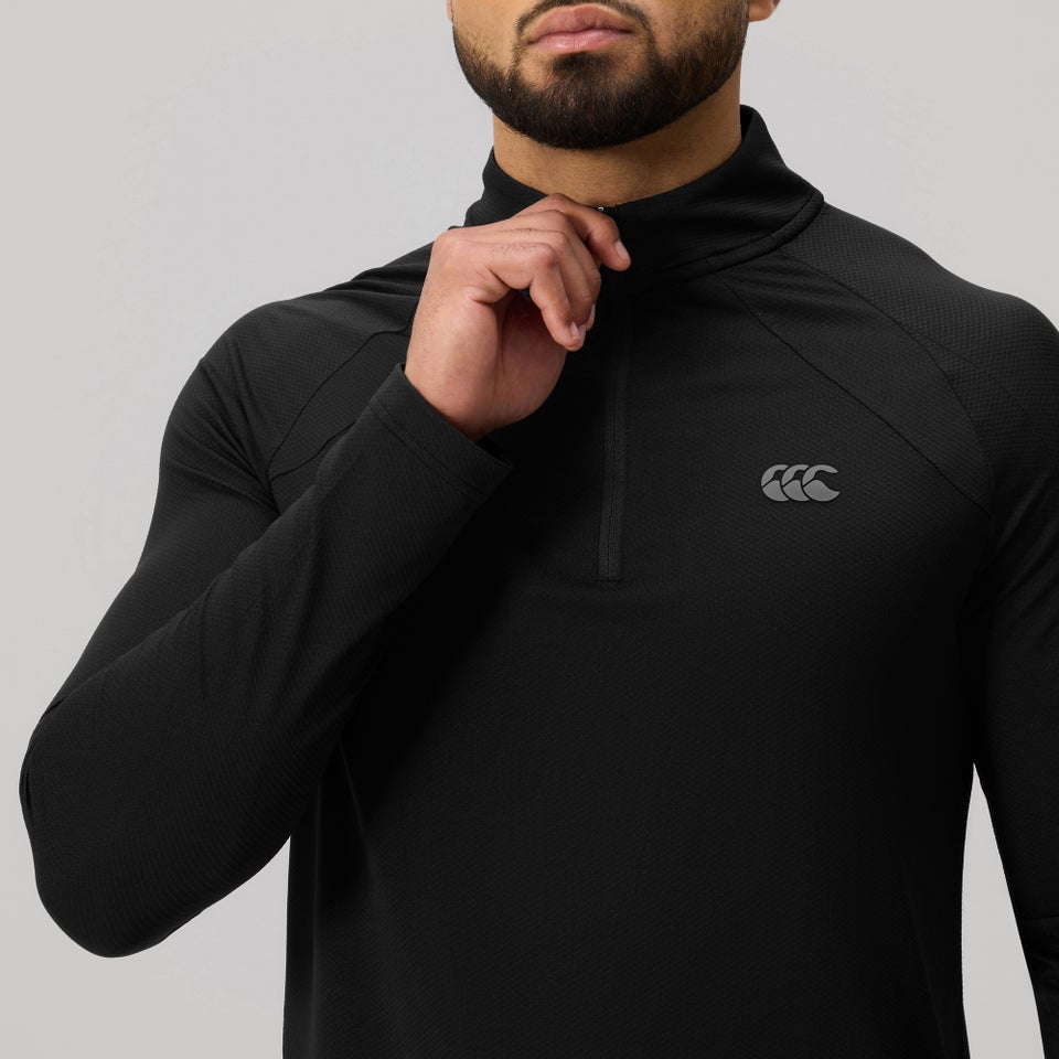 Mens Tempo 1/4 Zip Tee Black