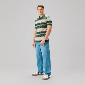 MENS FUNDAMENTALS STRIPE POLO GREEN