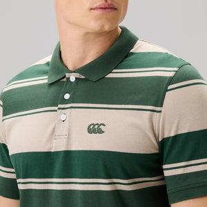 MENS FUNDAMENTALS STRIPE POLO GREEN