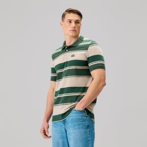 MENS FUNDAMENTALS STRIPE POLO GREEN