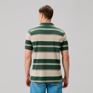 MENS FUNDAMENTALS STRIPE POLO GREEN