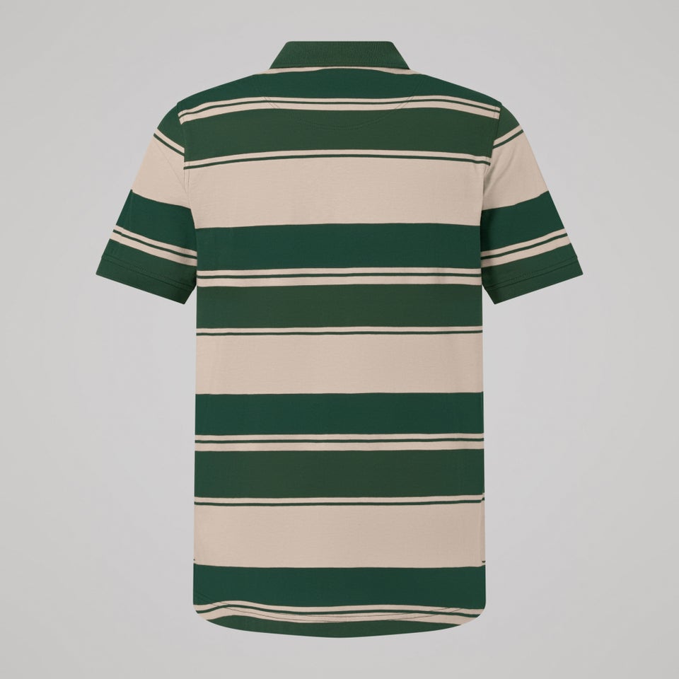 MENS FUNDAMENTALS STRIPE POLO GREEN
