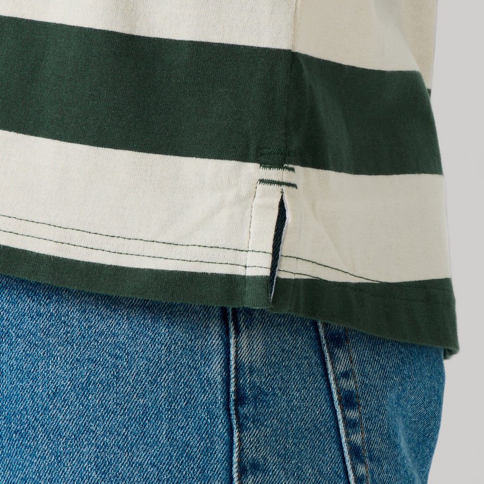 MENS FUNDAMENTALS STRIPE POLO BEIGE