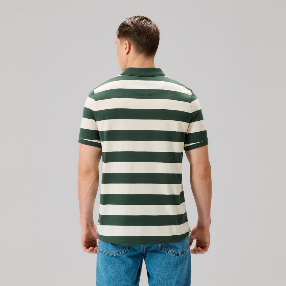 MENS FUNDAMENTALS STRIPE POLO BEIGE