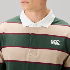 Mens Fundamentals Stripe Rugby Jersey Green