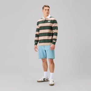 Mens Fundamentals Stripe Rugby Jersey Green