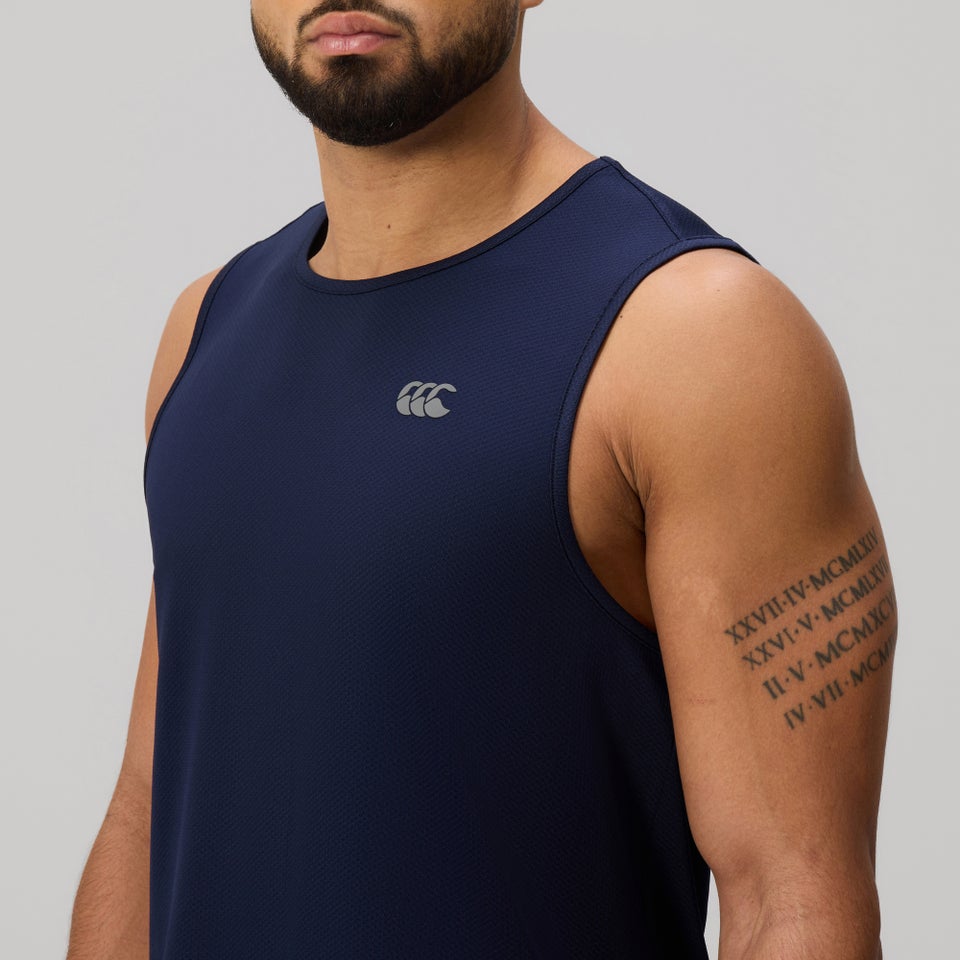 Mens Tempo Singlet Navy