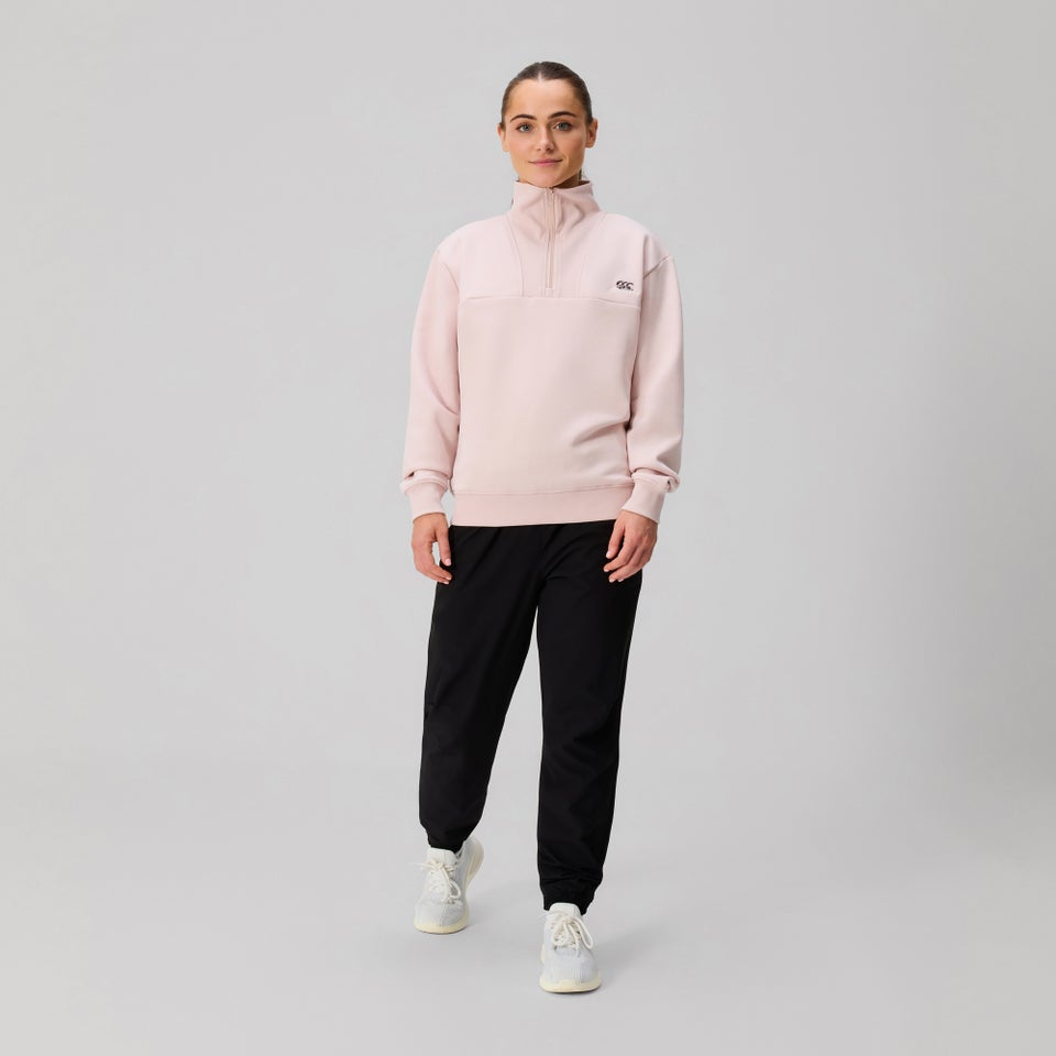 WOMENS EVERYDAY QUARTER-ZIP SWEATER PURPLE