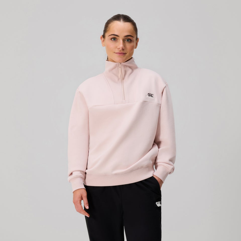 WOMENS EVERYDAY QUARTER-ZIP SWEATER PURPLE