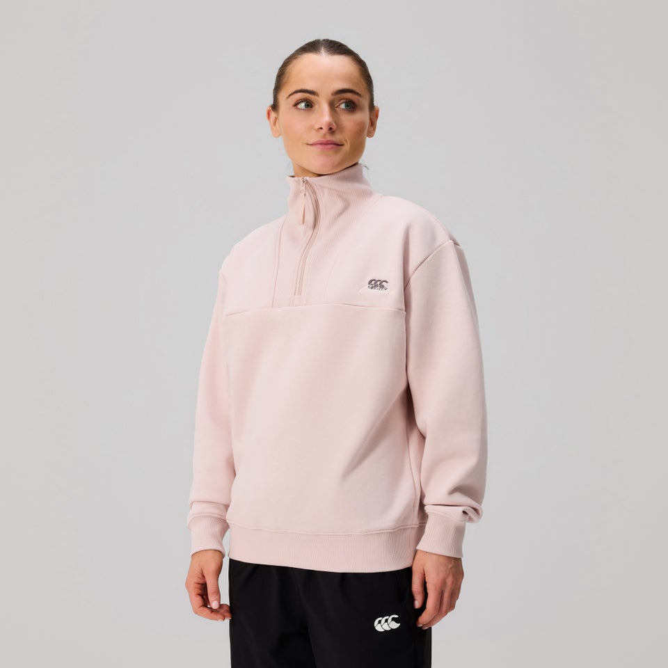 WOMENS EVERYDAY QUARTER-ZIP SWEATER PURPLE