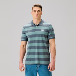 Mens Fundamentals Stripe Polo Shirt Grey