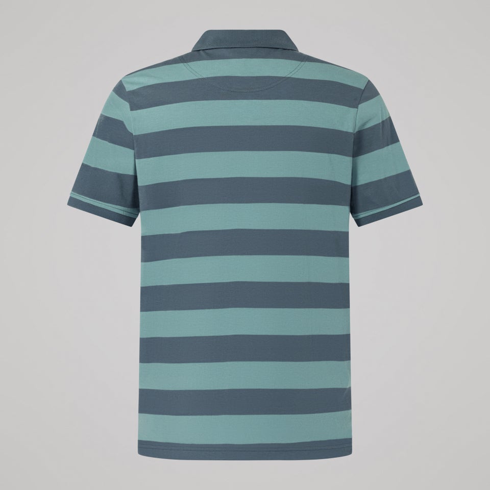 Mens Fundamentals Stripe Polo Shirt Grey