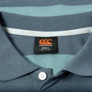 Mens Fundamentals Stripe Polo Shirt Grey