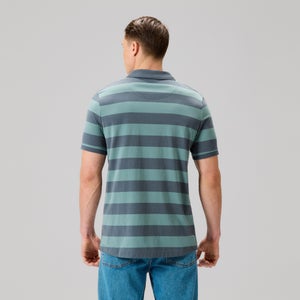 Mens Fundamentals Stripe Polo Shirt Grey