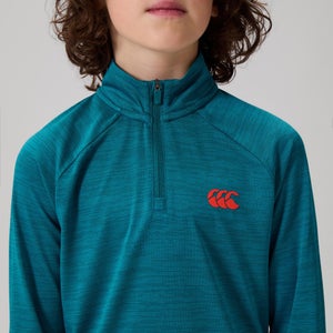 KIDS TEMPO+ QUARTER-ZIP TRAINING TOP TEAL