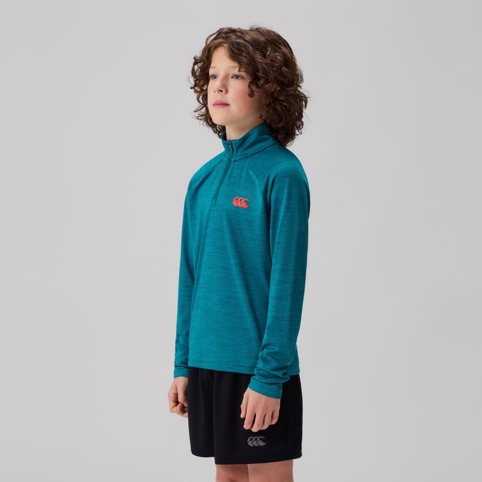 KIDS TEMPO+ QUARTER-ZIP TRAINING TOP TEAL