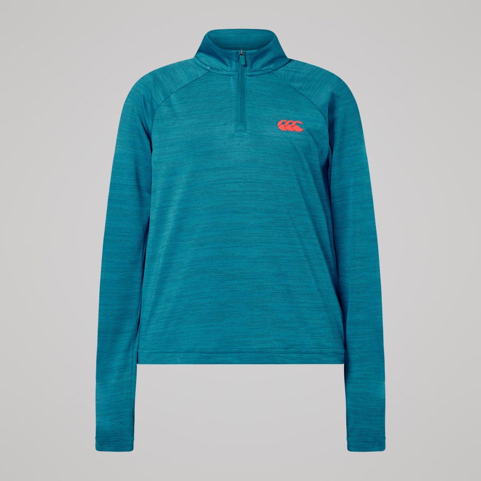 KIDS TEMPO+ QUARTER-ZIP TRAINING TOP TEAL