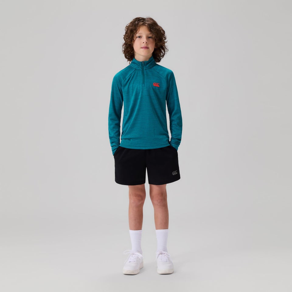 KIDS TEMPO+ QUARTER-ZIP TRAINING TOP TEAL