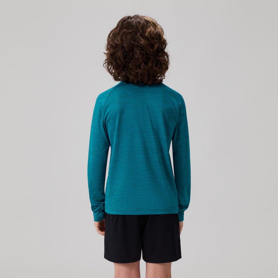 KIDS TEMPO+ QUARTER-ZIP TRAINING TOP TEAL