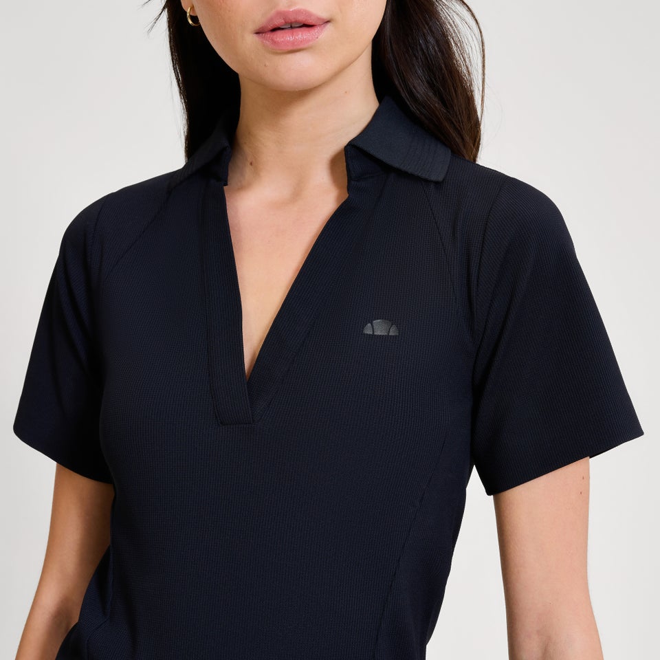 Women's Tulle Polo Shirt Black