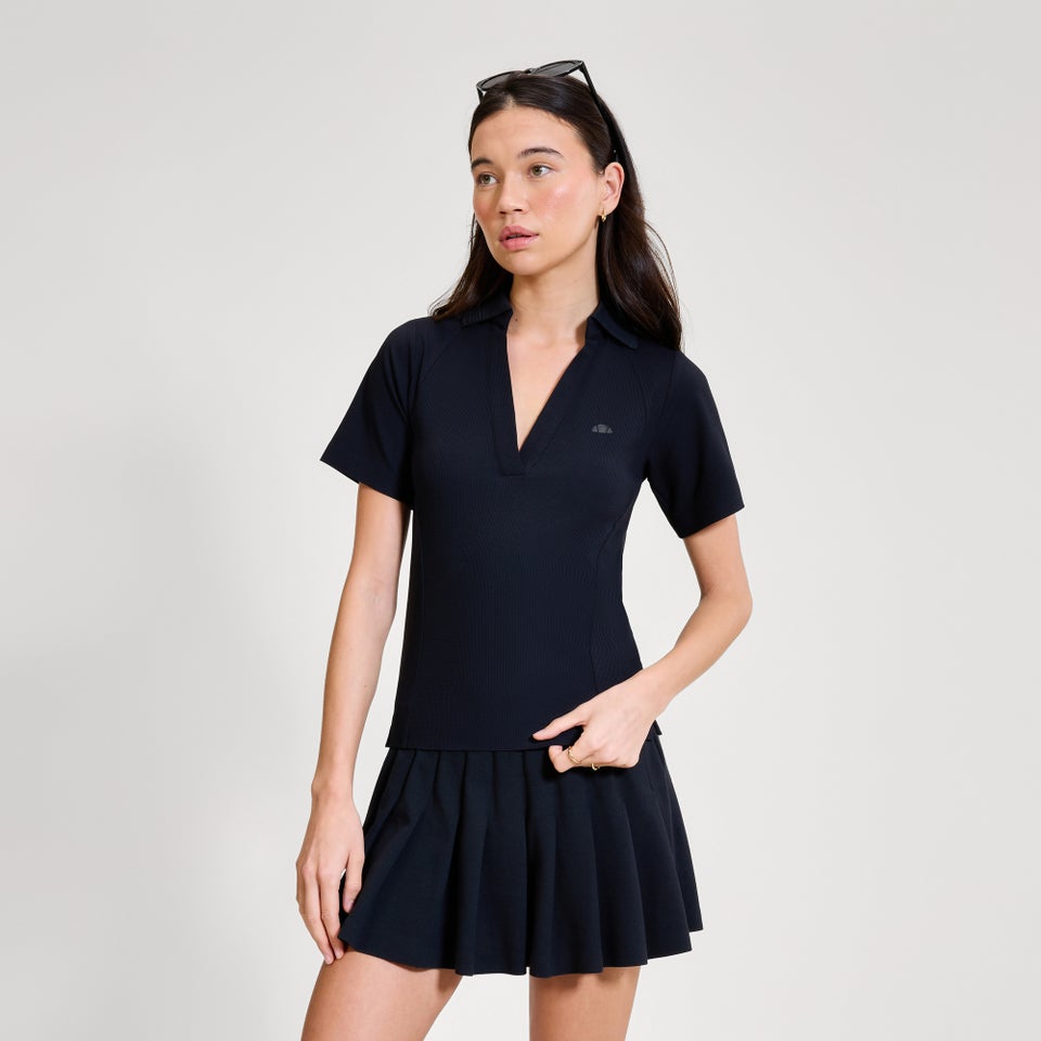 Women's Tulle Polo Shirt Black