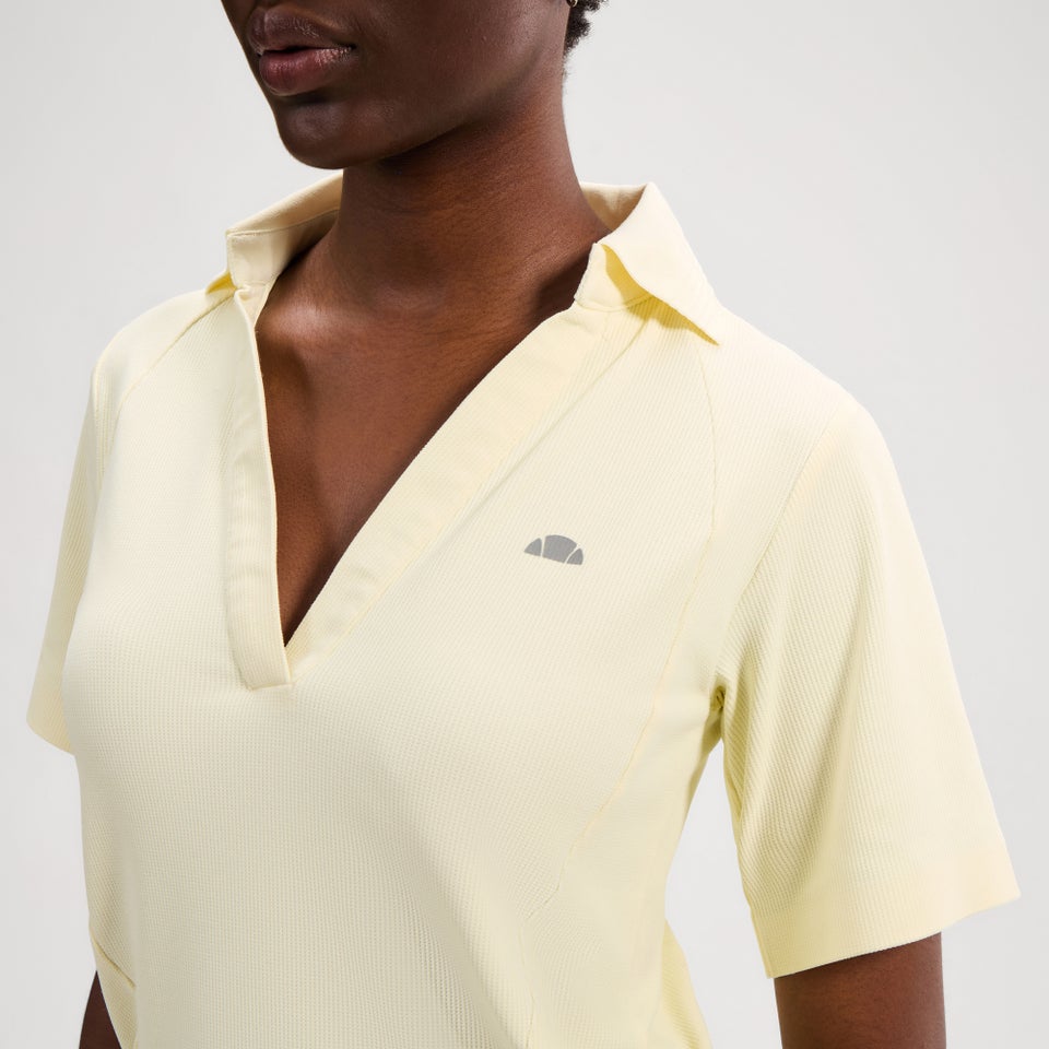 Women's Tulle Polo Shirt Light Yellow