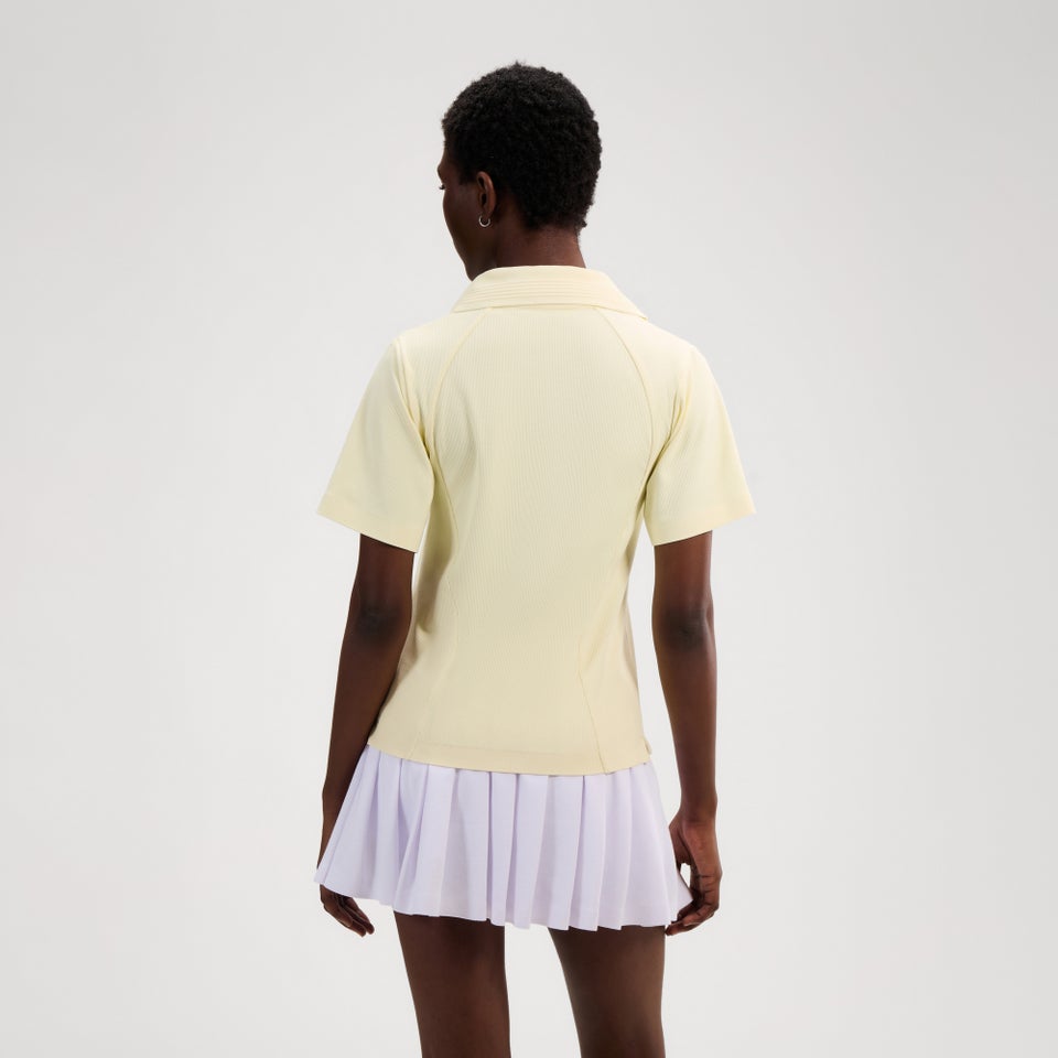 Women's Tulle Polo Shirt Light Yellow