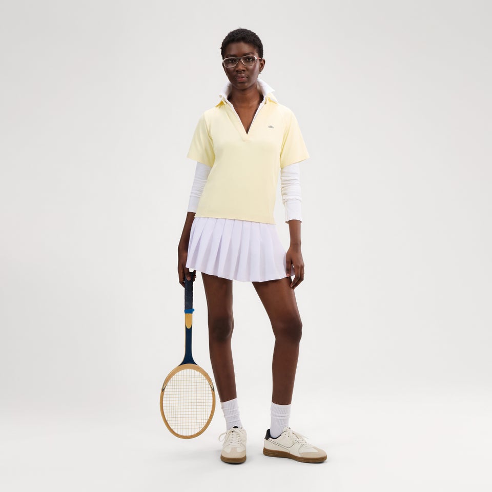 Women's Tulle Polo Shirt Light Yellow