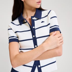Women's Framura Polo Shirt Off White/Dark Blue