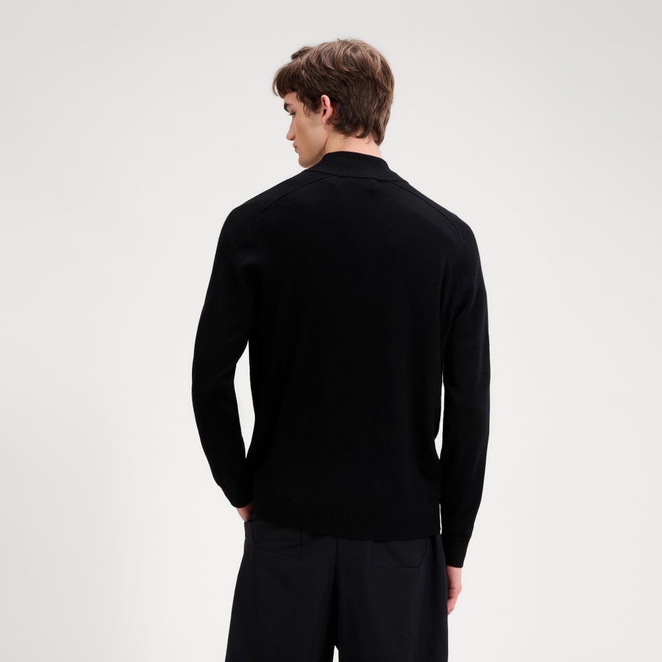 Top Alvoni mit 1/4-Reißverschluss für Herren Schwarz