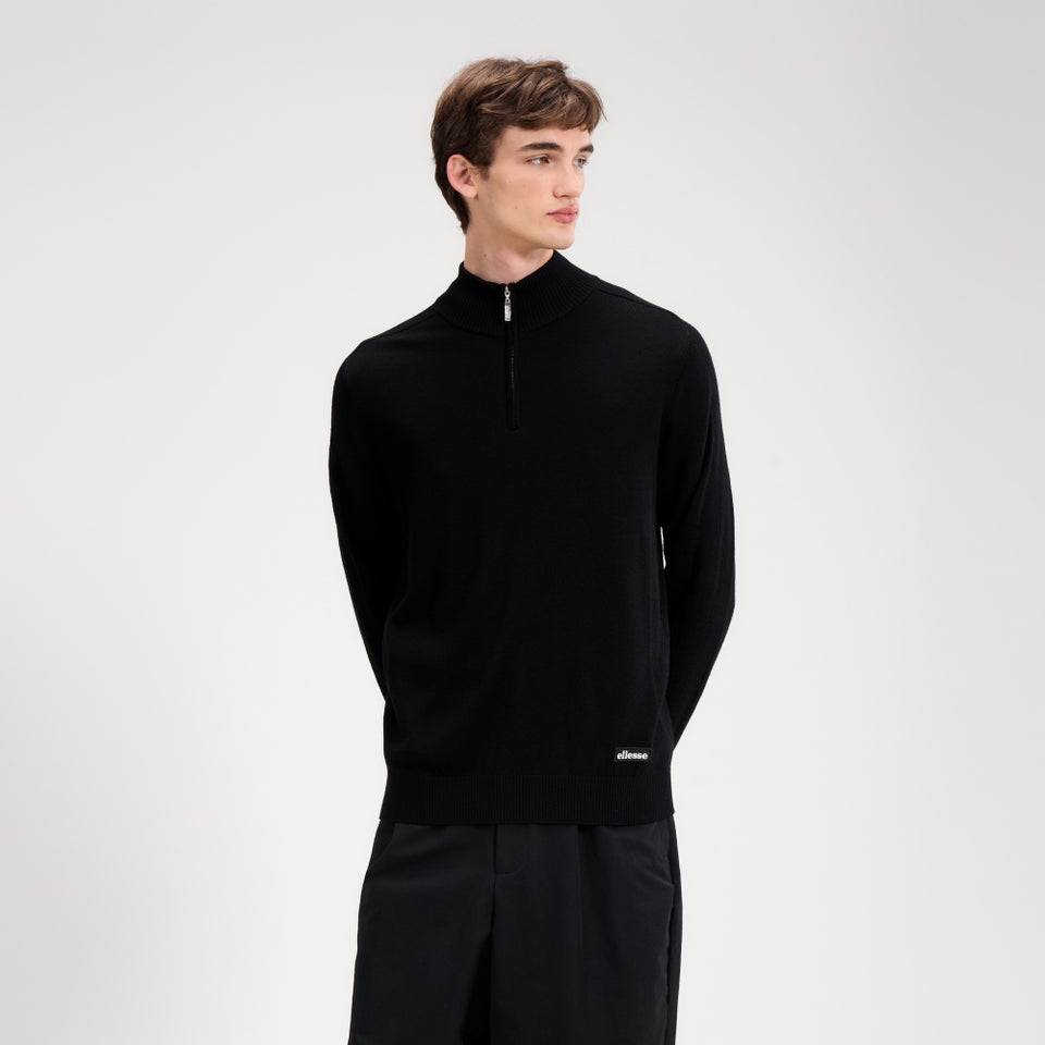 Top Alvoni mit 1/4-Reißverschluss für Herren Schwarz