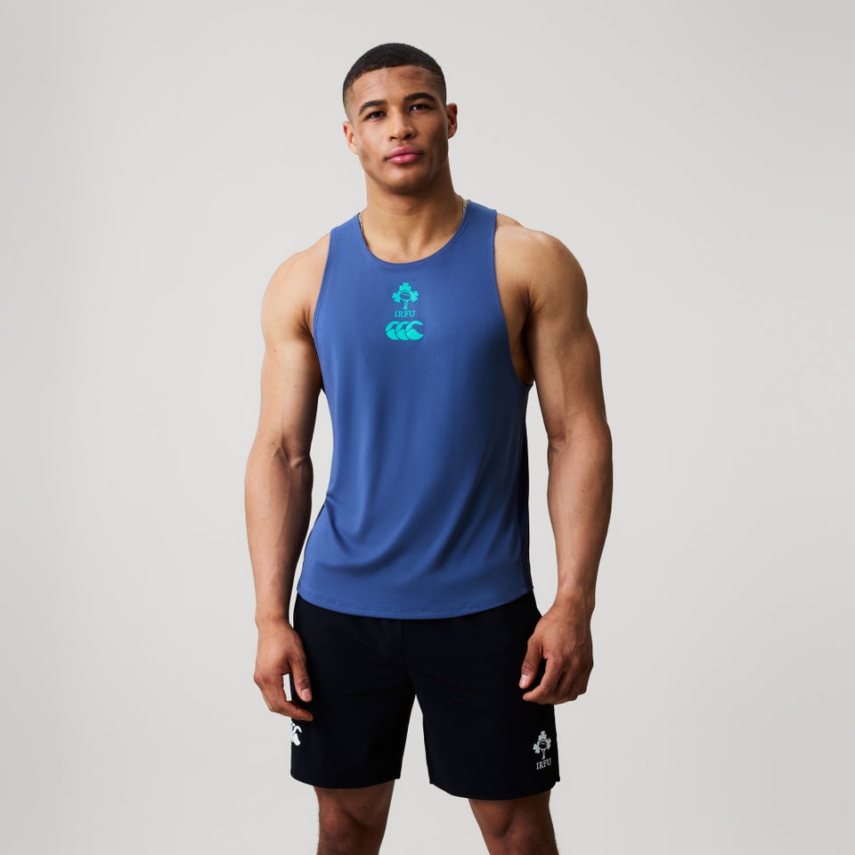 Mens Ireland Poly Training Singlet Navy