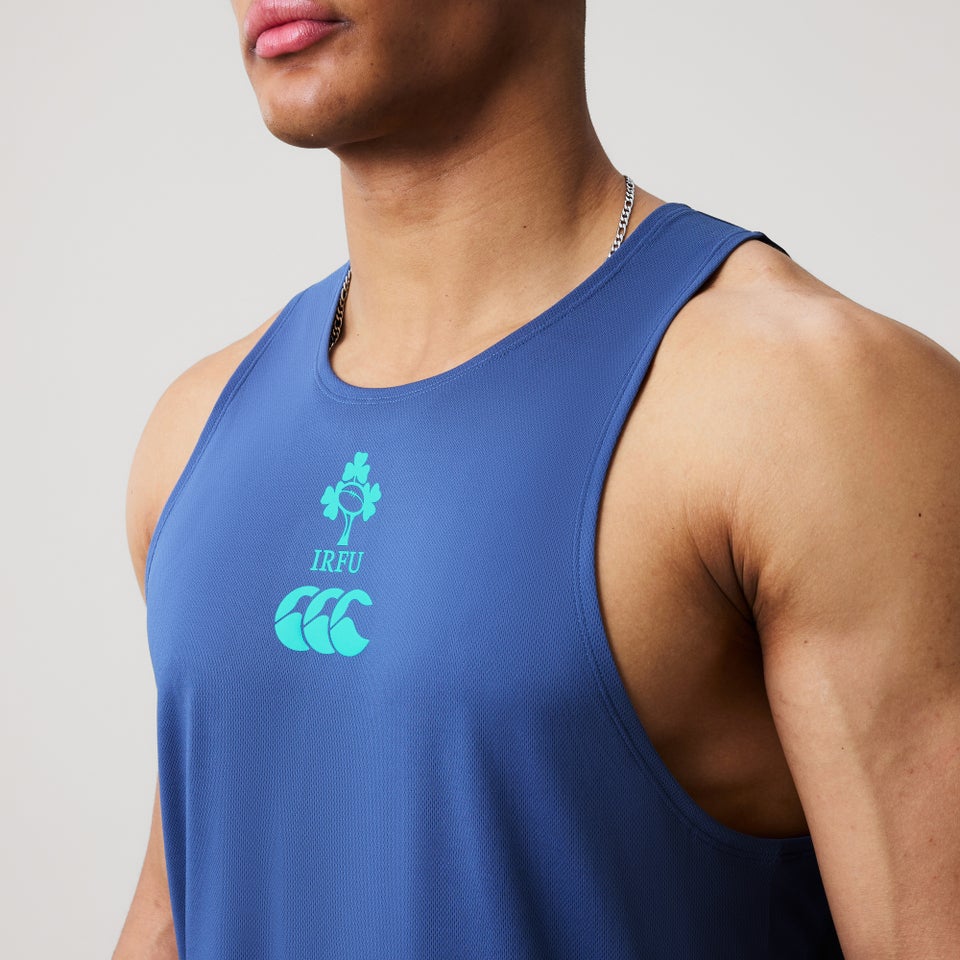 Mens Ireland Poly Training Singlet Navy