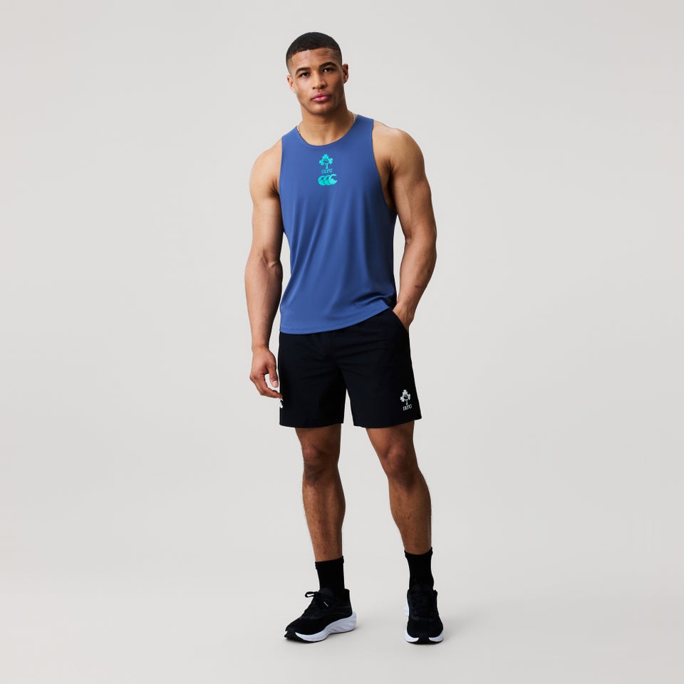 Mens Ireland Poly Training Singlet Navy