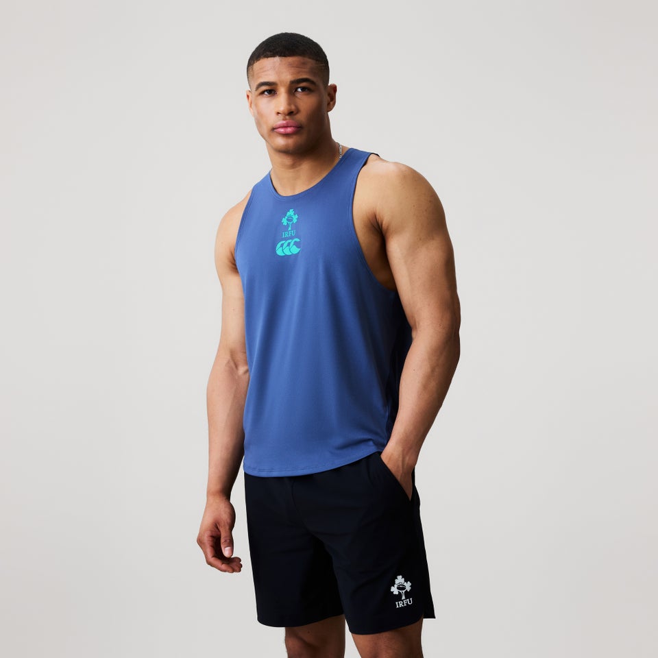 Mens Ireland Poly Training Singlet Navy