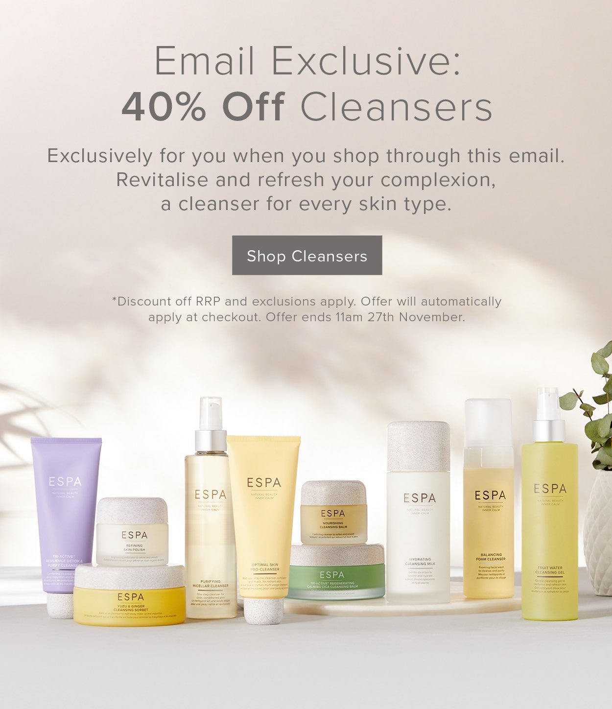 40 percent off cleansers