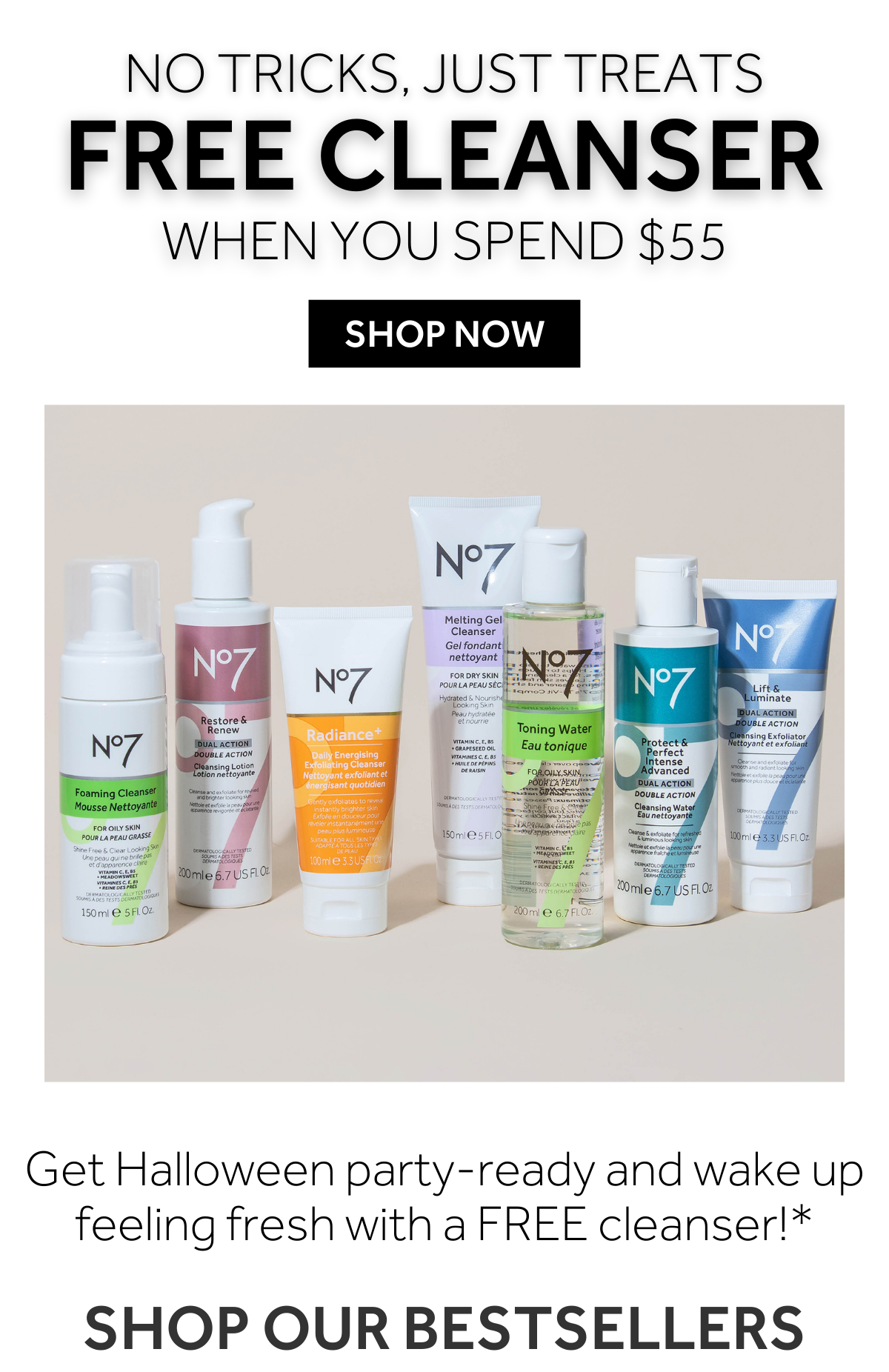 Free Cleanser whey you spend $55