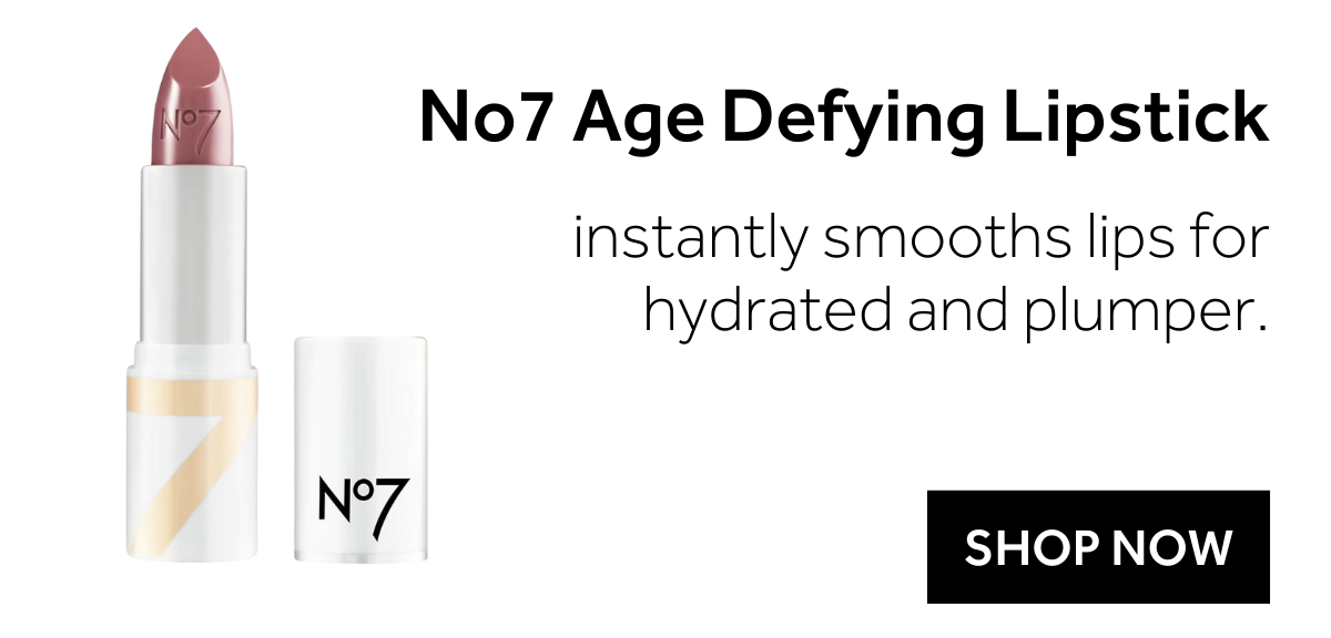 No7 Age Defying Lipstick instantly smooths lips for hydrated, plumper, younger-looking lips.