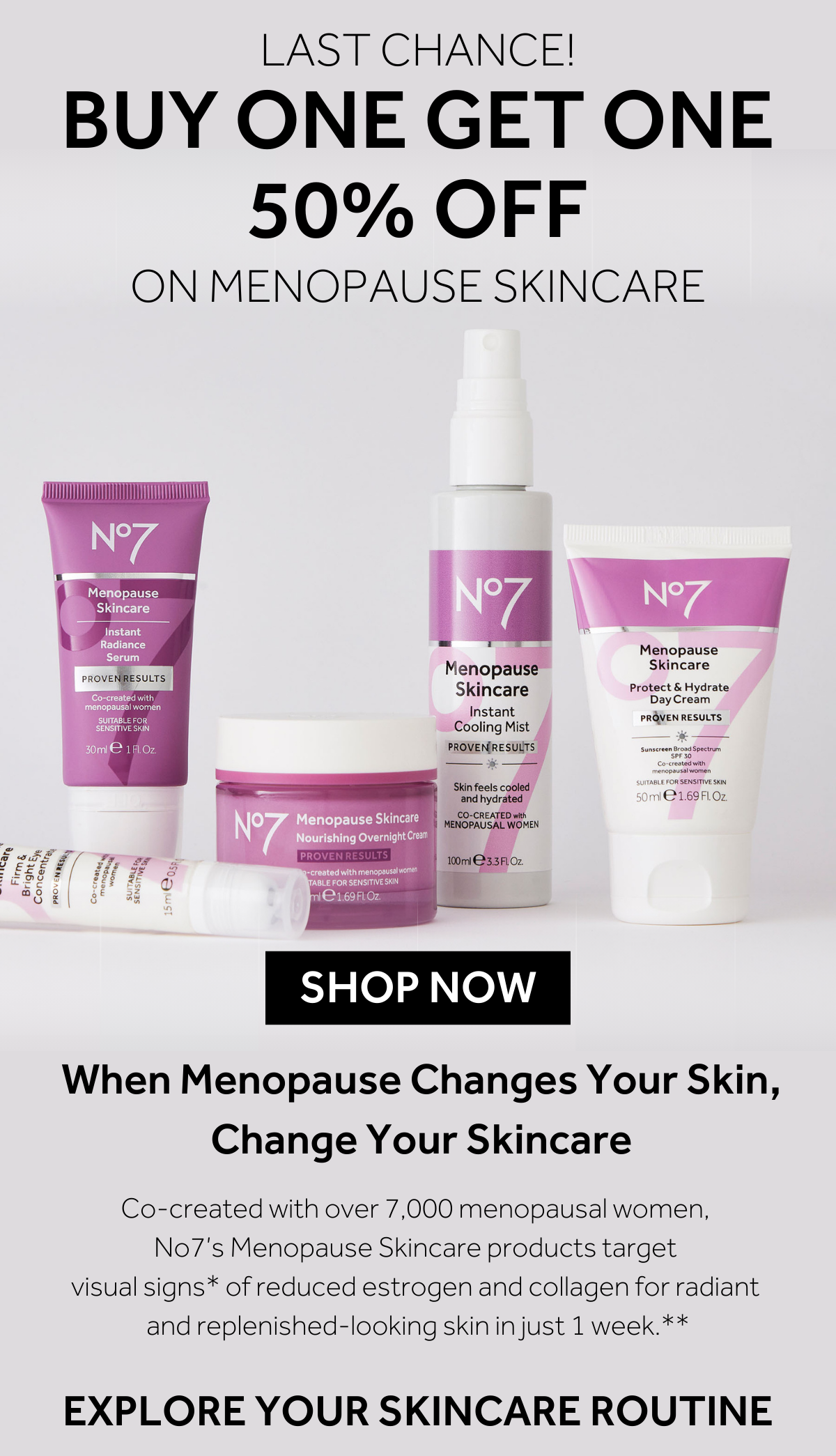 LAST CHANCE! BUY ONE GET ONE 50% OFF on menopause range