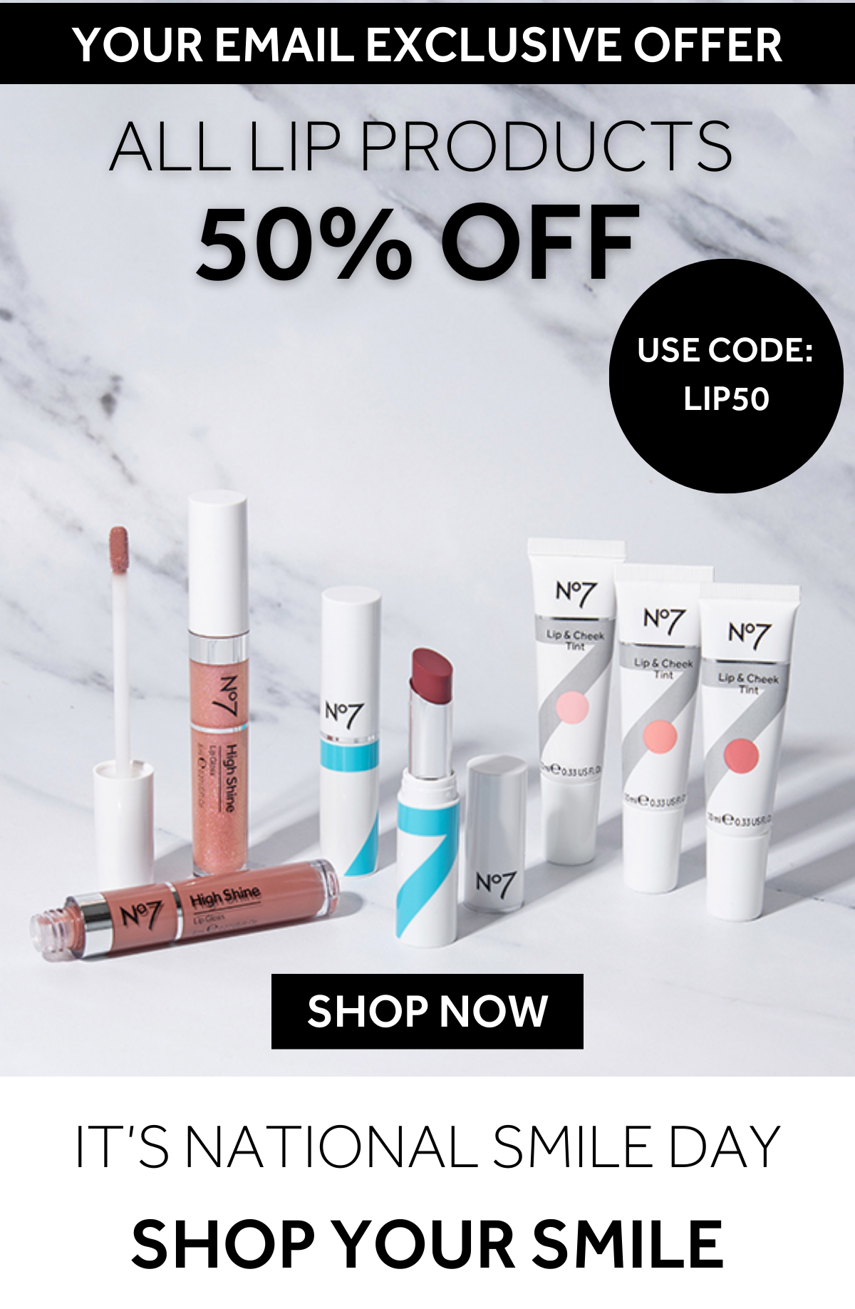 ALL LIP PRODUCTS  50% OFF