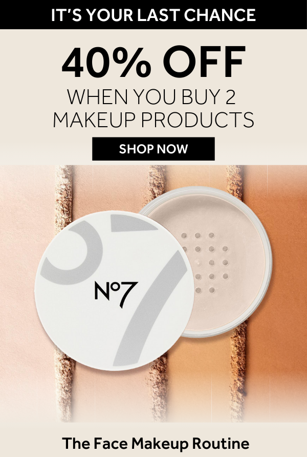 Last chance! 40% OFF WHEN YOU BUY 2 MAKEUP PRODUCTS shop now