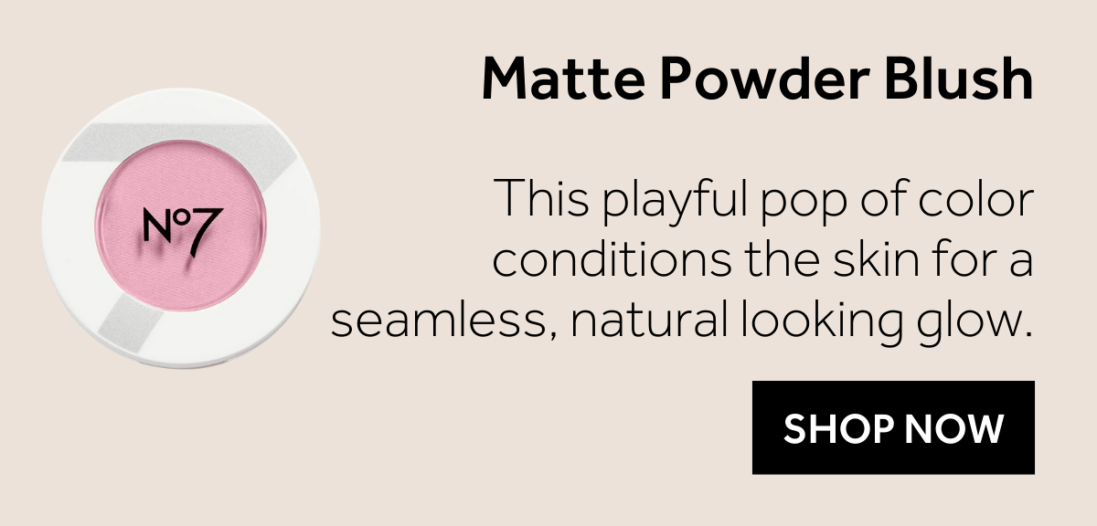 Matte Powder Blush This playful pop of color blush conditions the skin for a seamless, natural looking glow