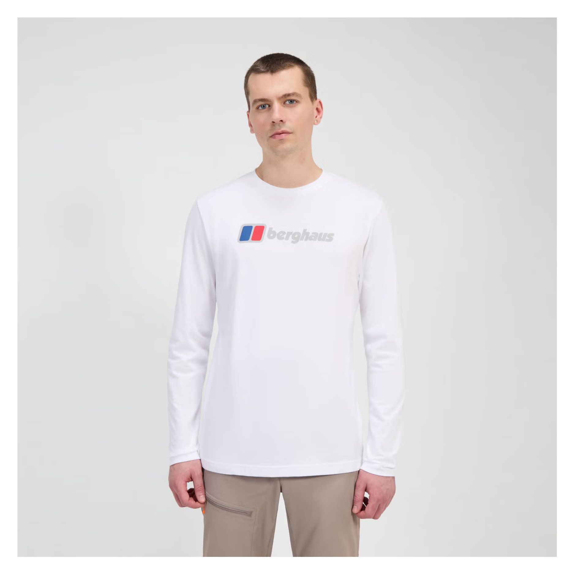 Men's Berghaus Big Logo Long Sleeve Tee - White