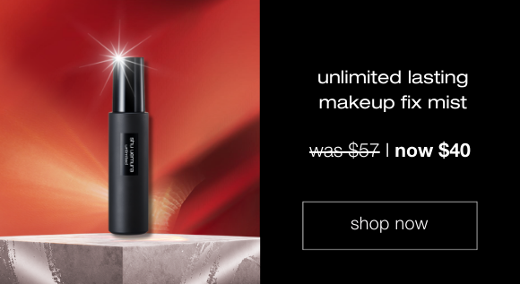 unlimited lasting makeup fix mist. was $57 now $40. shop  now.