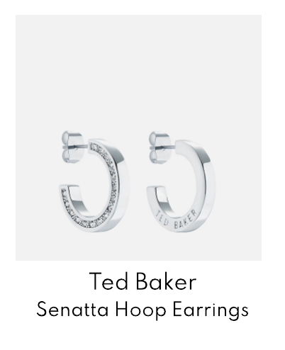 Ted Baker Senatta Crystal Silver-Tone Hoop Earrings