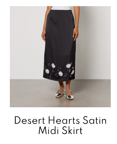 Sister Jane Desert Hearts Satin Midi Skirt