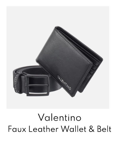 Valentino Planet Faux Leather Wallet & Belt Gift Set