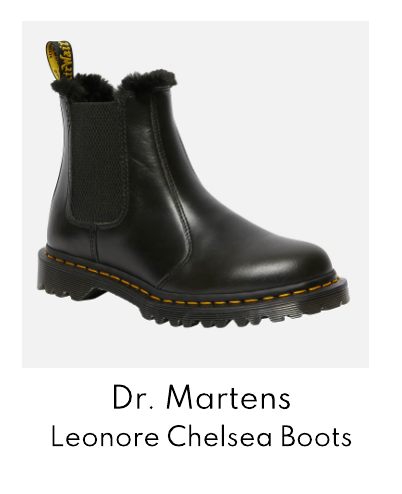 Dr. Martens Women's 2976 Leonore Fur Lined Leather Chelsea Boots - Dark Grey