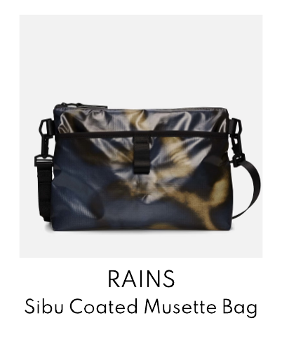 RAINS Sibu Coated Patent-Shell Musette Bag