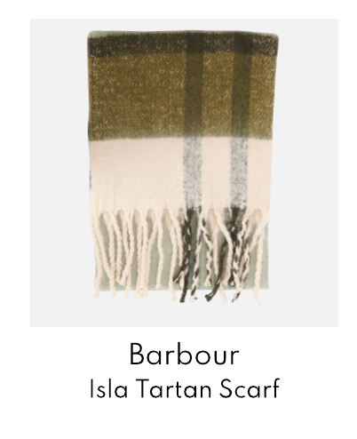 Barbour Isla Tartan Intarsia-Knit Scarf